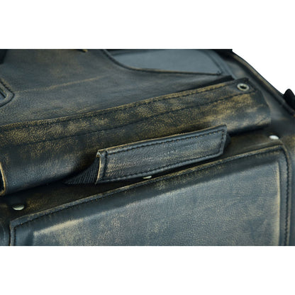Leather Motorcycle Saddlebag No-Studs