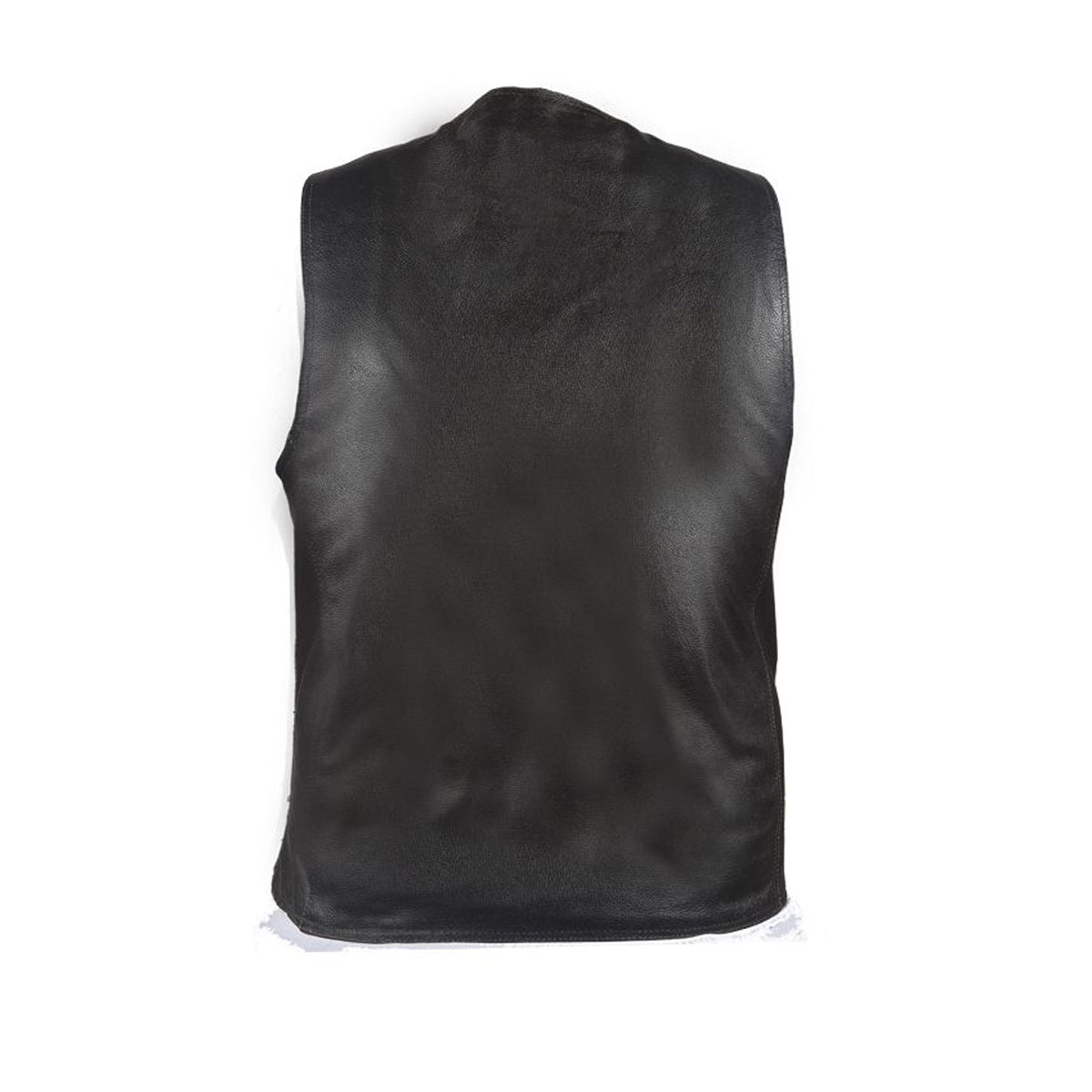 Mens Plain Black Leather Vest