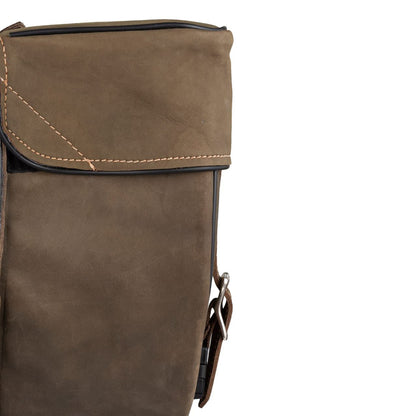 Genuine Vintage Brown Naked Leather Concealed Carry Saddlebag No-Studs