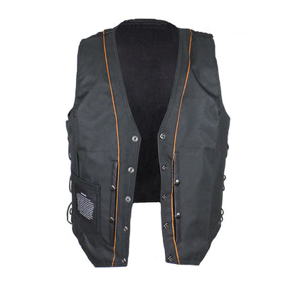 Womens Cowhide Leather Motorcycle Vest With 7 Pockets By Milwaukee Riders