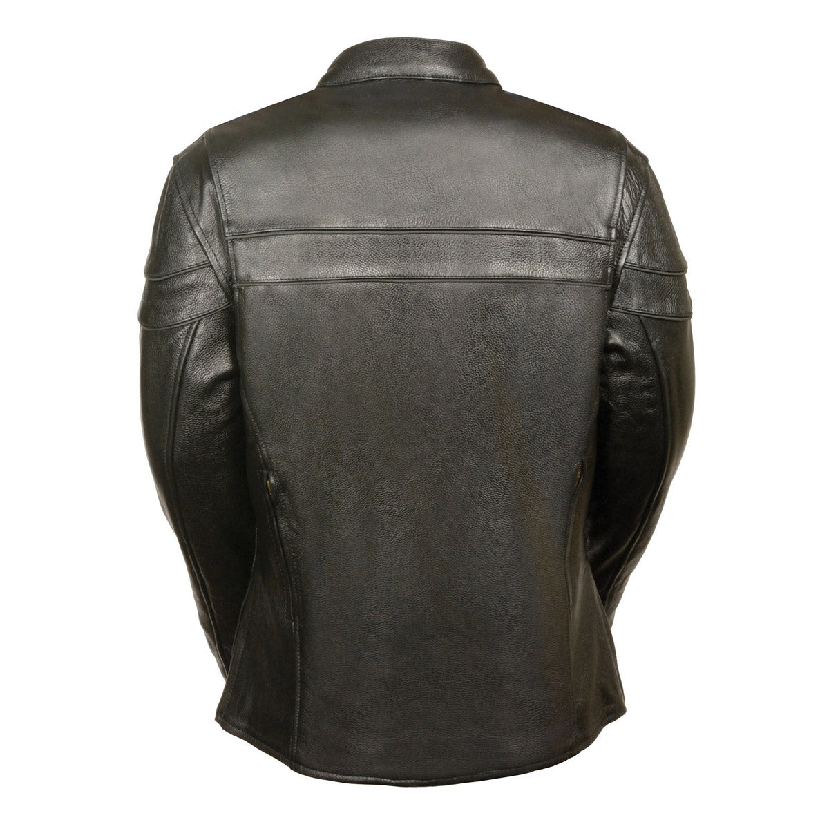 Ladies Black Sporty Scooter Crossover Leather Jacket