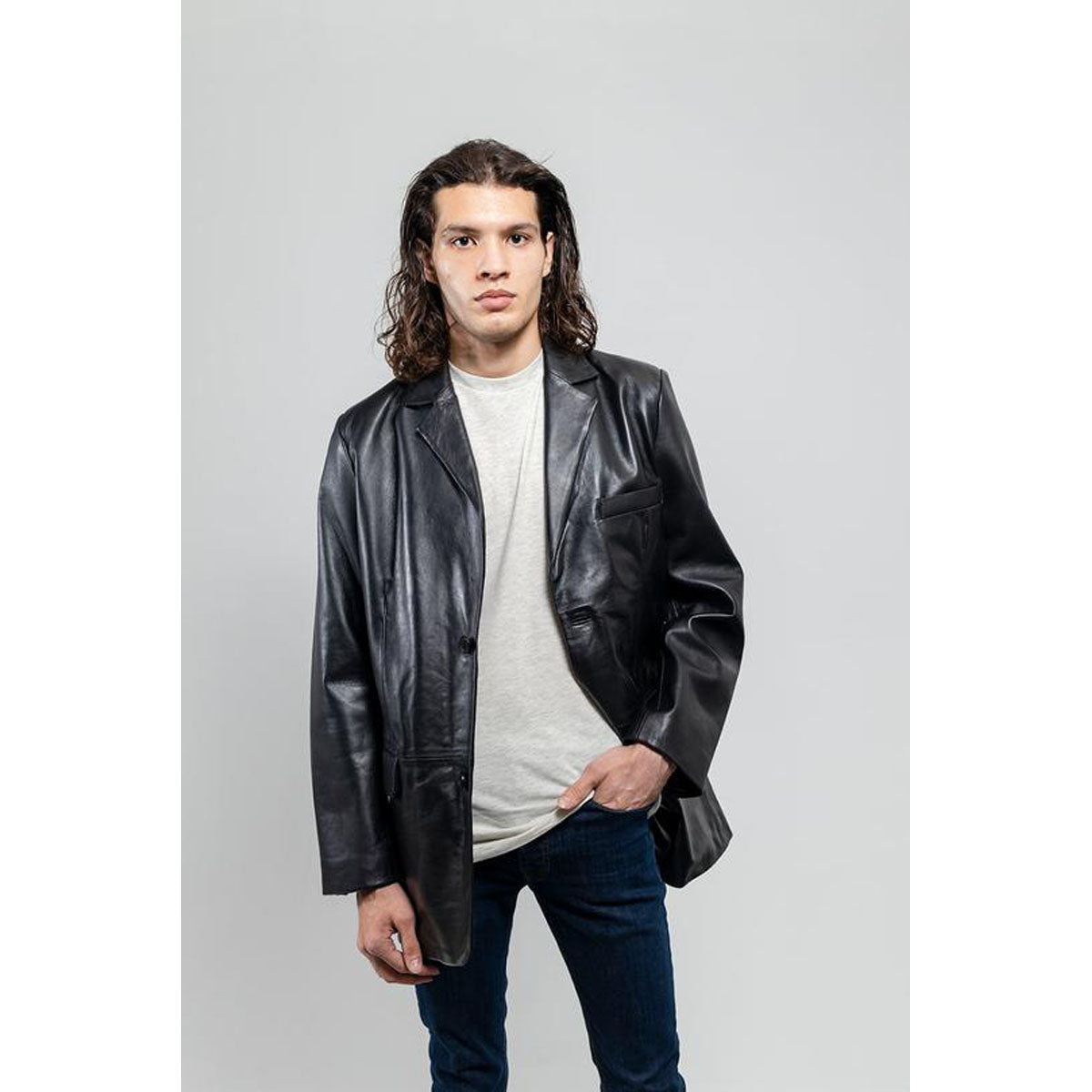 Esquire Men s Sheepskin Leather Jacket Bikers Gear Online