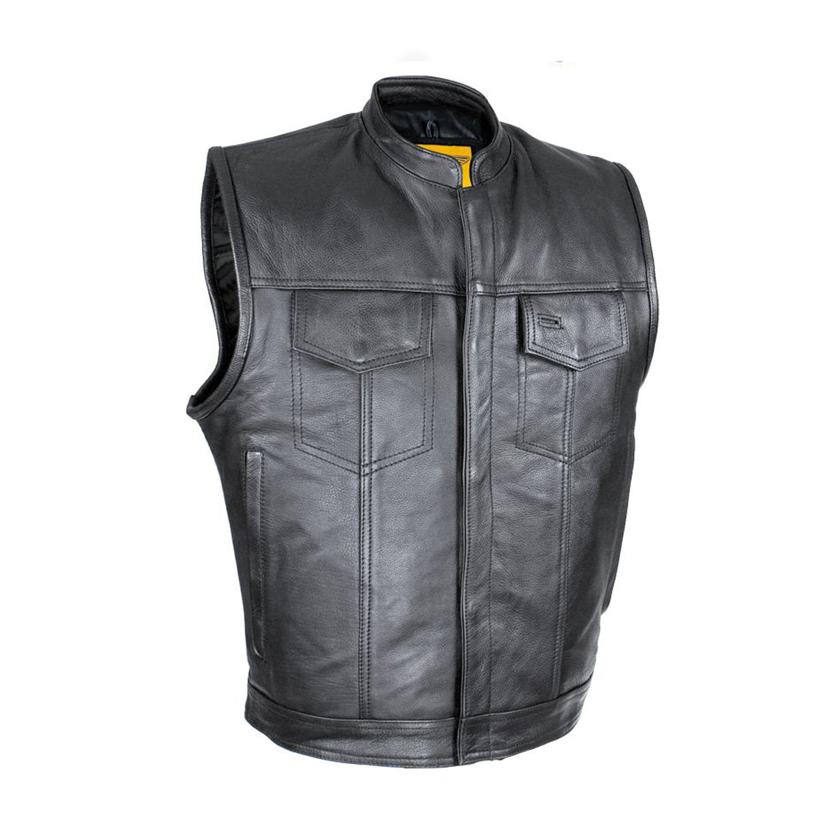 Split Cowhide Leather Motorcycle Club Vest - Defender Vest