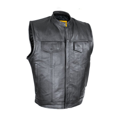 Split Cowhide Leather Motorcycle Club Vest - Defender Vest