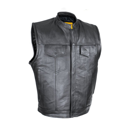 Split Cowhide Leather Motorcycle Club Vest - Defender Vest