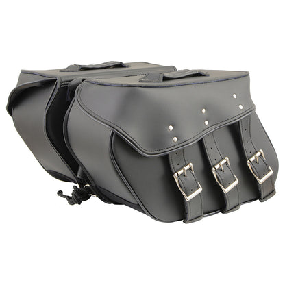 Black PVC Zip Off Medium Motorcycle Saddlebag