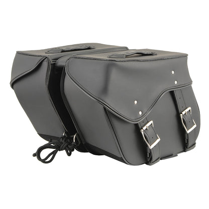 Black Medium Zip-Off PVC Slanted Throw Over Saddlebags