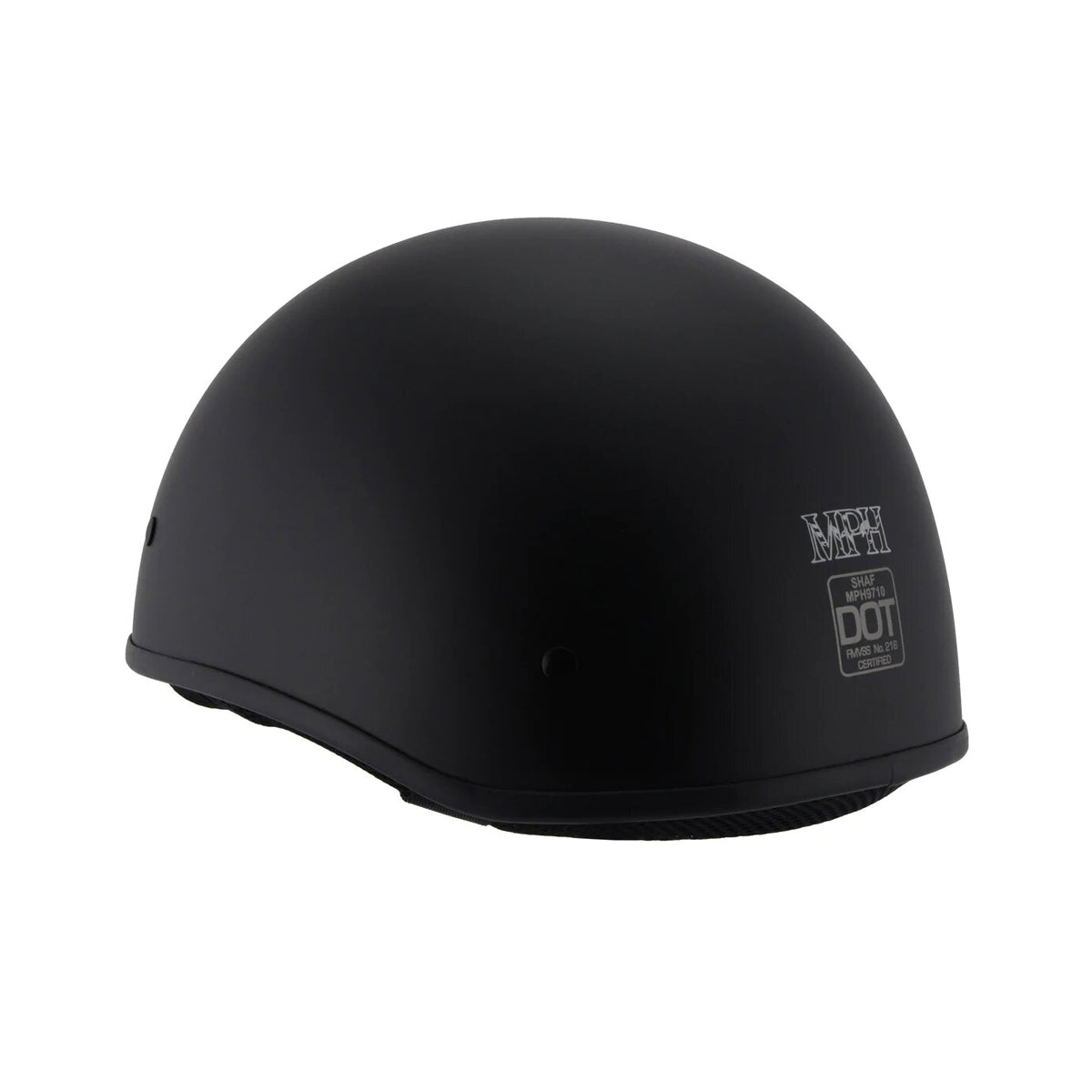 Milwaukee Helmets Matte Black 'Polo' Half Face Motorcycle Helmet