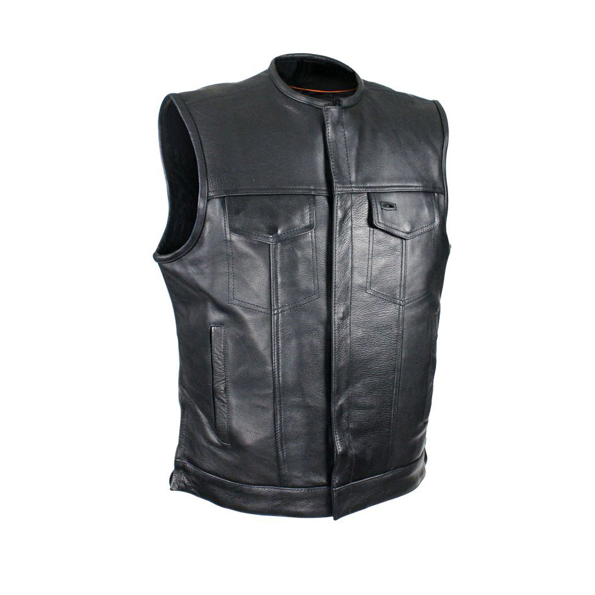 Naked Cowhide Leather Vest W/ Gun Pockets By Milwaukee Riders