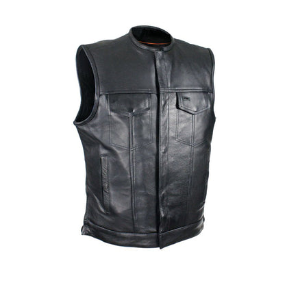Naked Cowhide Leather Vest W/ Gun Pockets By Milwaukee Riders