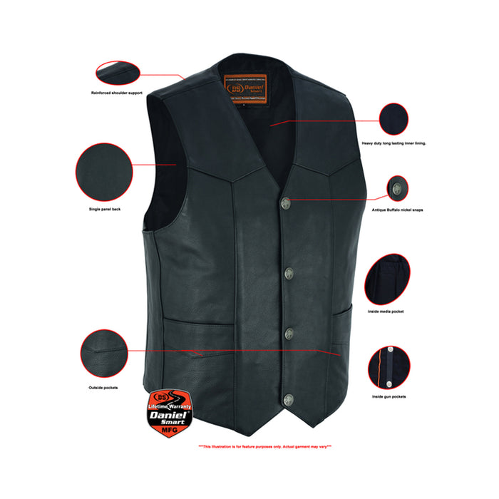 ADVANCE MEN'S BUFFALO NICKEL HEAD SNAP VEST