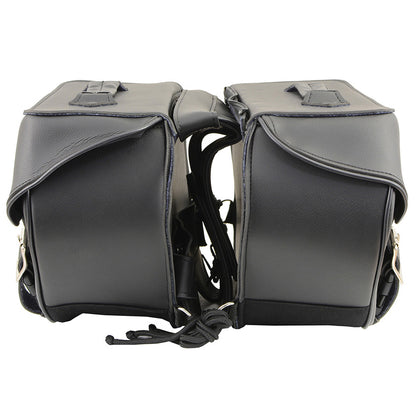 Black PVC Zip Off Medium Motorcycle Saddlebag