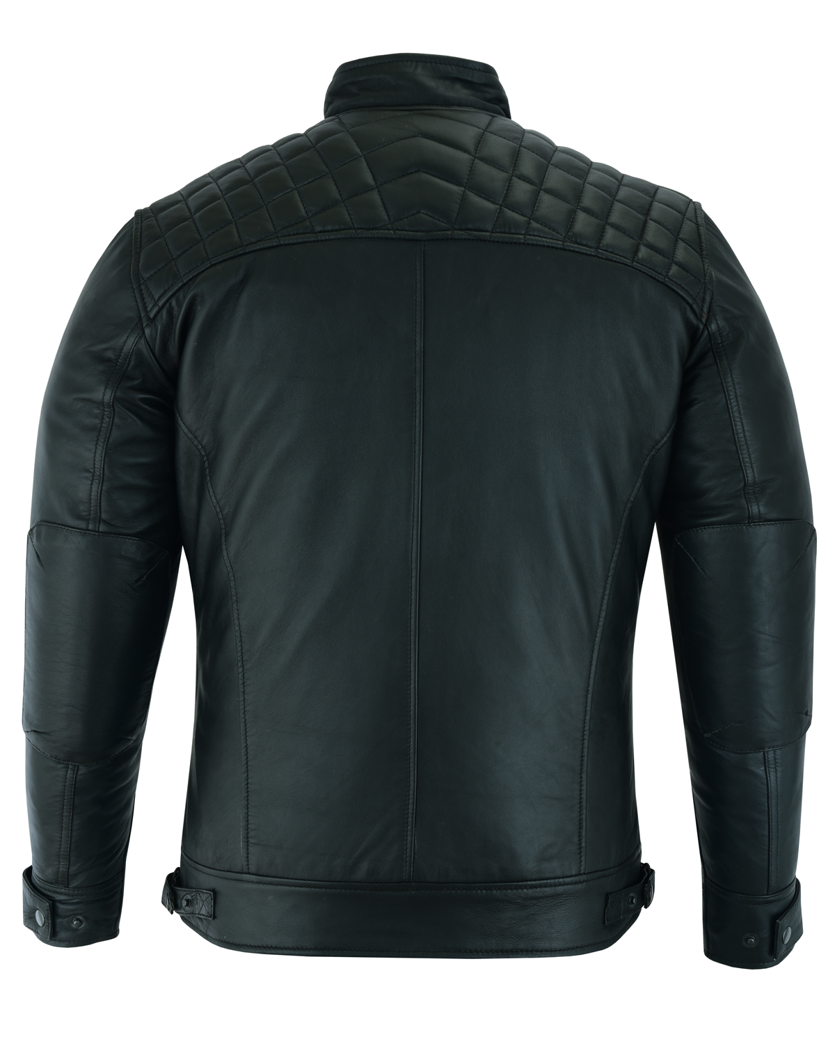 Men's Cafe Racer Gatsby Black Waxed Lambskin Motorcycle Leather Jacket