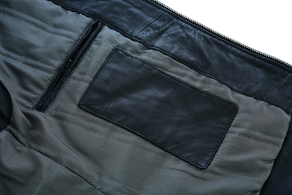 Men's Cafe Racer Gatsby Black Waxed Lambskin Motorcycle Leather Jacket