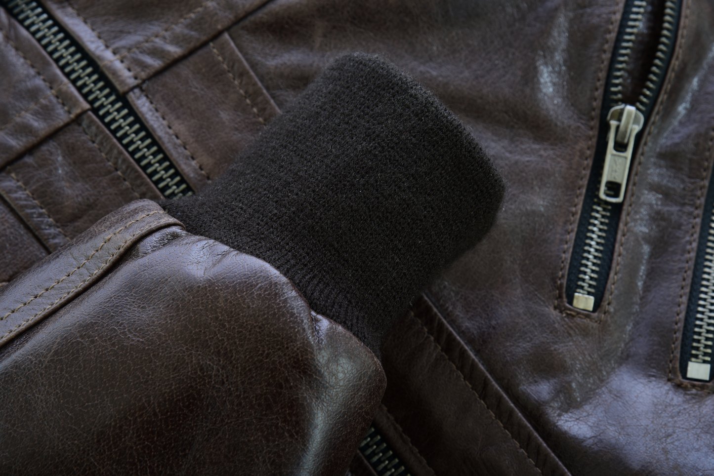 Mens Vincent Brown Waxed Premium Cowhide Motorcycle Leather Jacket With Removeable Hoodie