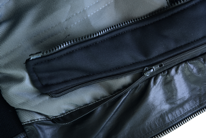 Men's Sven Bomber Black Waxed Premium Cowhide Motorcycle Leather Jacket with Removeable Hood