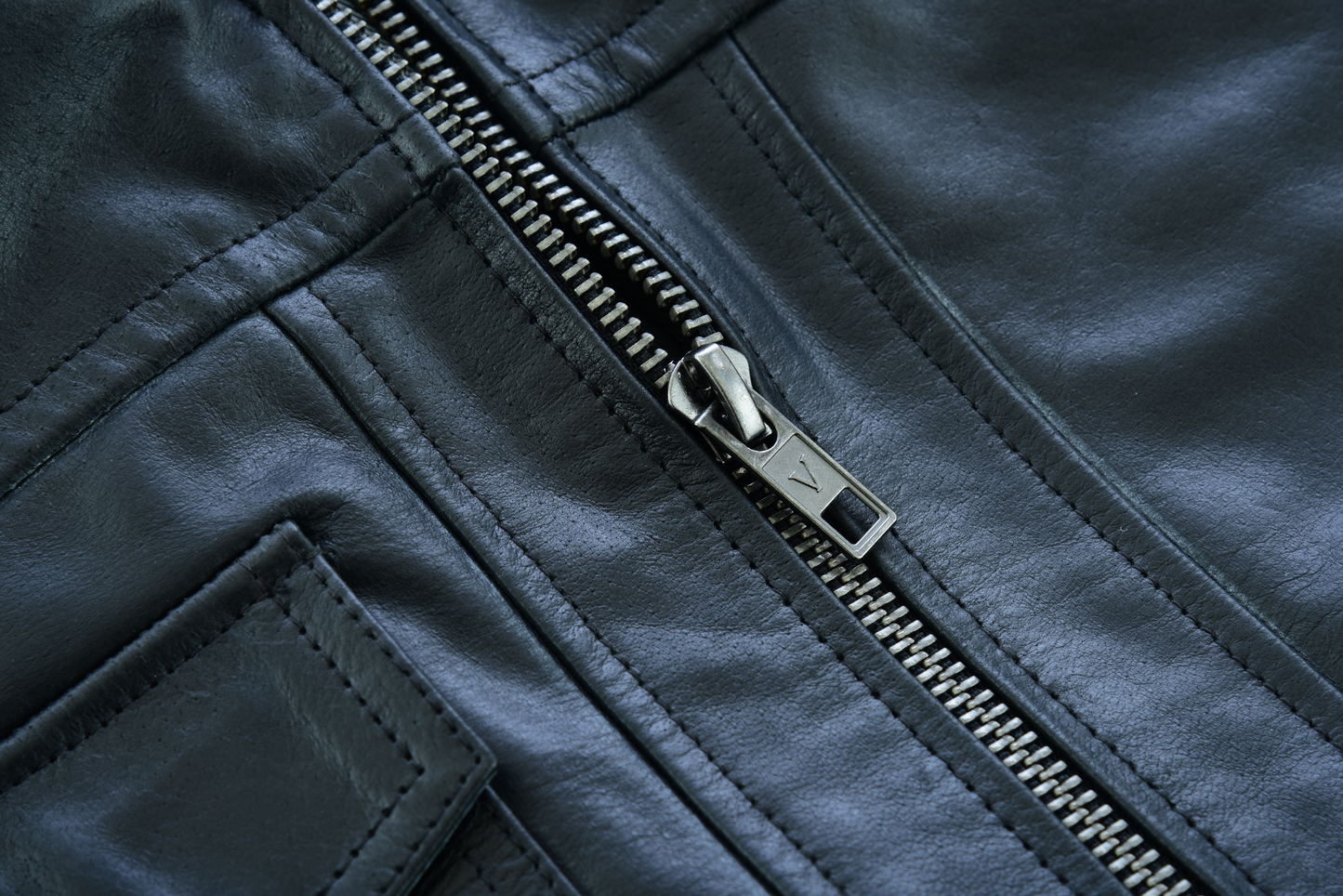 Men's Sven Bomber Black Waxed Premium Cowhide Motorcycle Leather Jacket with Removeable Hood