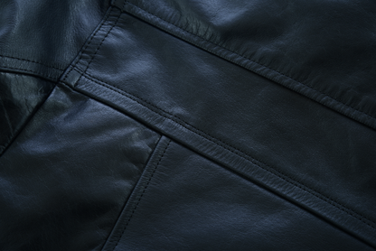 Men's Sven Bomber Black Waxed Premium Cowhide Motorcycle Leather Jacket with Removeable Hood
