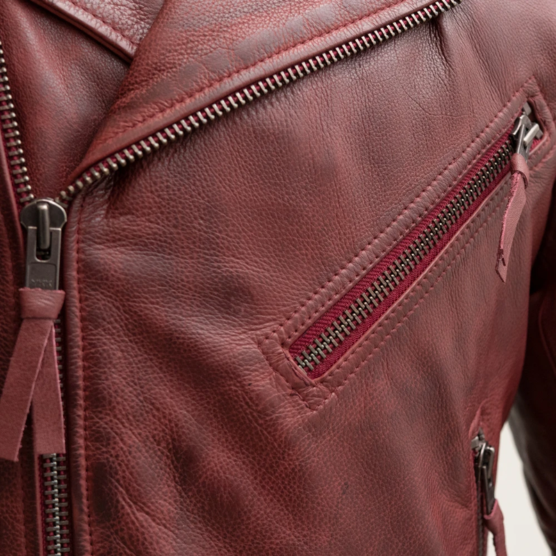 Fillmore - Men's Leather Motorcycle Jacket (Oxblood)