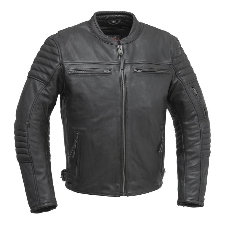 Commuter - Men's Motorcycle Leather Jacket (Black) – Bikers Gear Online
