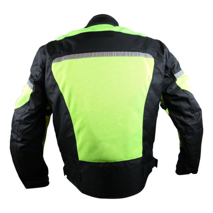 WINDBREAKER HI-VIS MESH/TEXTILE CE ARMOR MOTORCYCLE JACKET