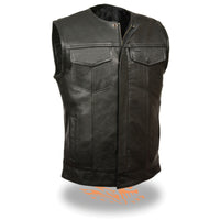 MEN'S SON OF ANARCHY LEATHER VEST COLLARLESS