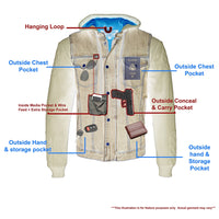 Triple Option Club Style Vest with Fully Removable Hoodie Jacket
