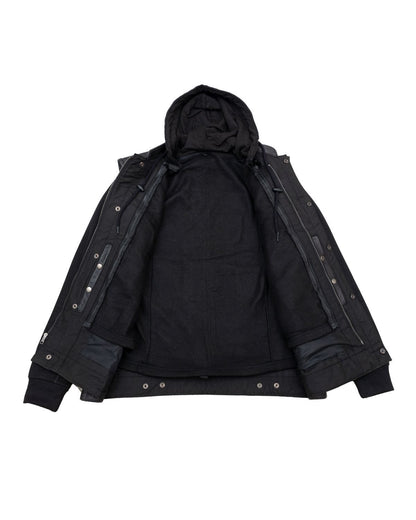 Black Concealed Carry Vest with Removable Black Removable Hoodie