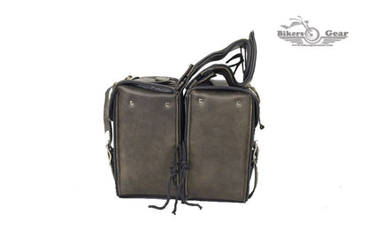 Distressed Brown Leather Concealed Carry Saddlebag with Conchos