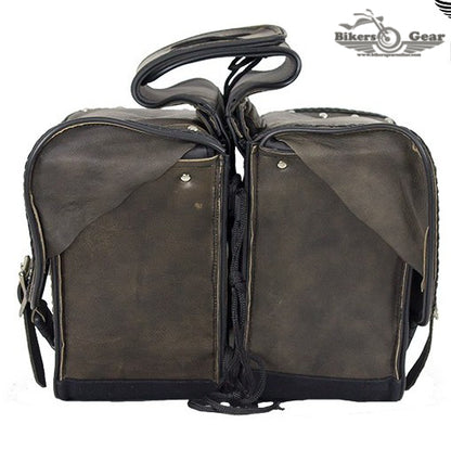 Genuine Distressed Brown Leather Concealed Carry Saddlebag