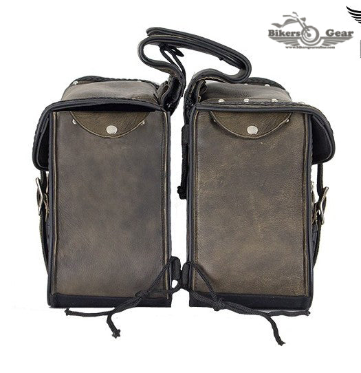 Genuine Distressed Brown Leather Concealed Carry Saddlebag
