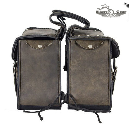Genuine Distressed Brown Leather Concealed Carry Saddlebag