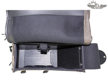 Genuine Distressed Brown Leather Concealed Carry Saddlebag