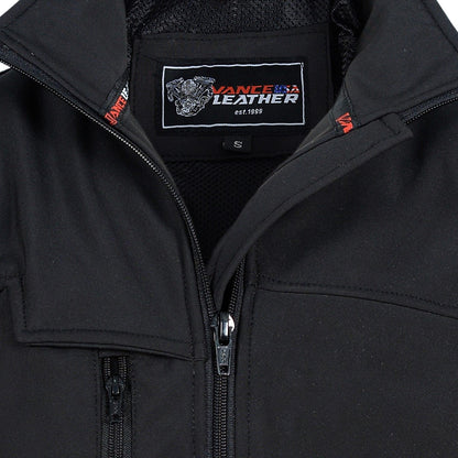 Black Waterproof Lightweight Zipper Front Soft Shell Jacket