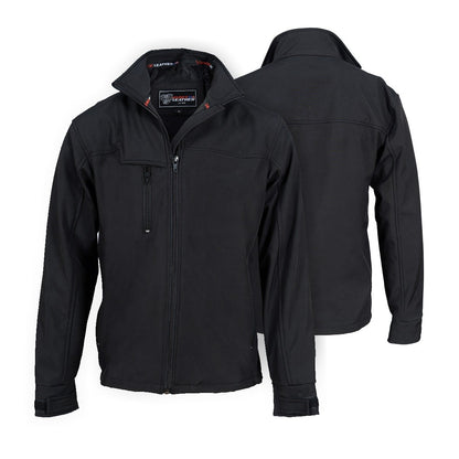 Black Waterproof Lightweight Zipper Front Soft Shell Jacket