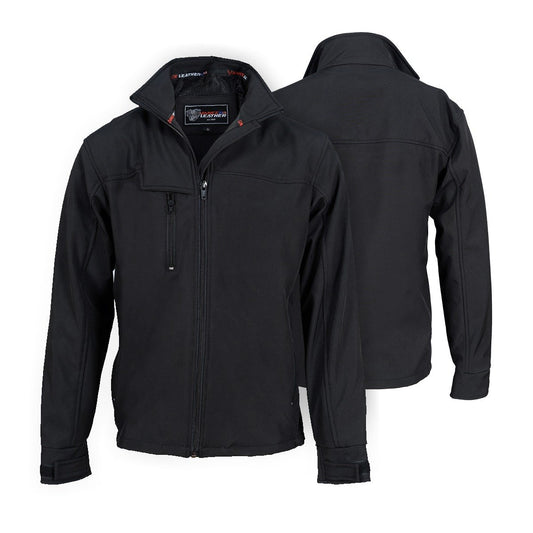 Black Waterproof Lightweight Zipper Front Soft Shell Jacket