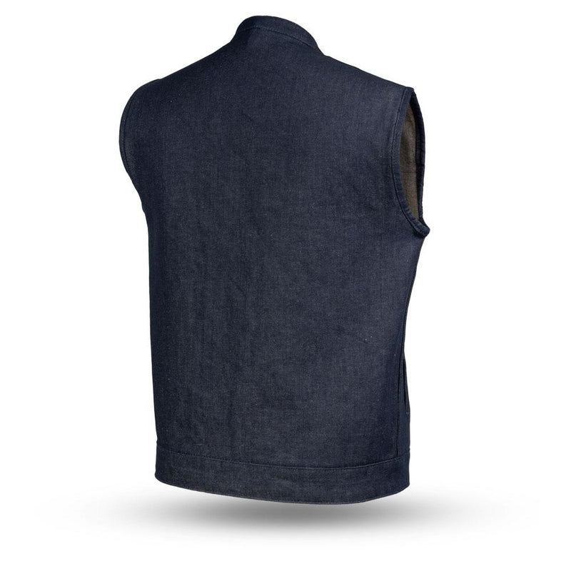 (Kershaw)  Rough neck denim Vest (Blue)