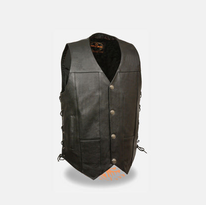 Buffalo Leather Western Cowboy Vest