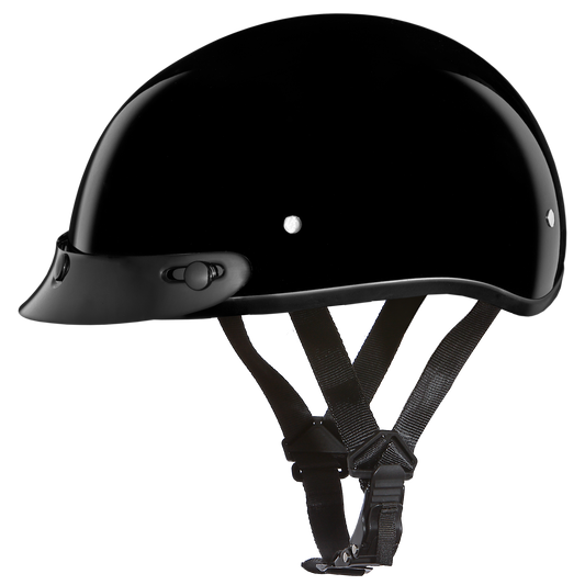 D.O.T. DAYTONA SKULL CAP- HI-GLOSS BLACK