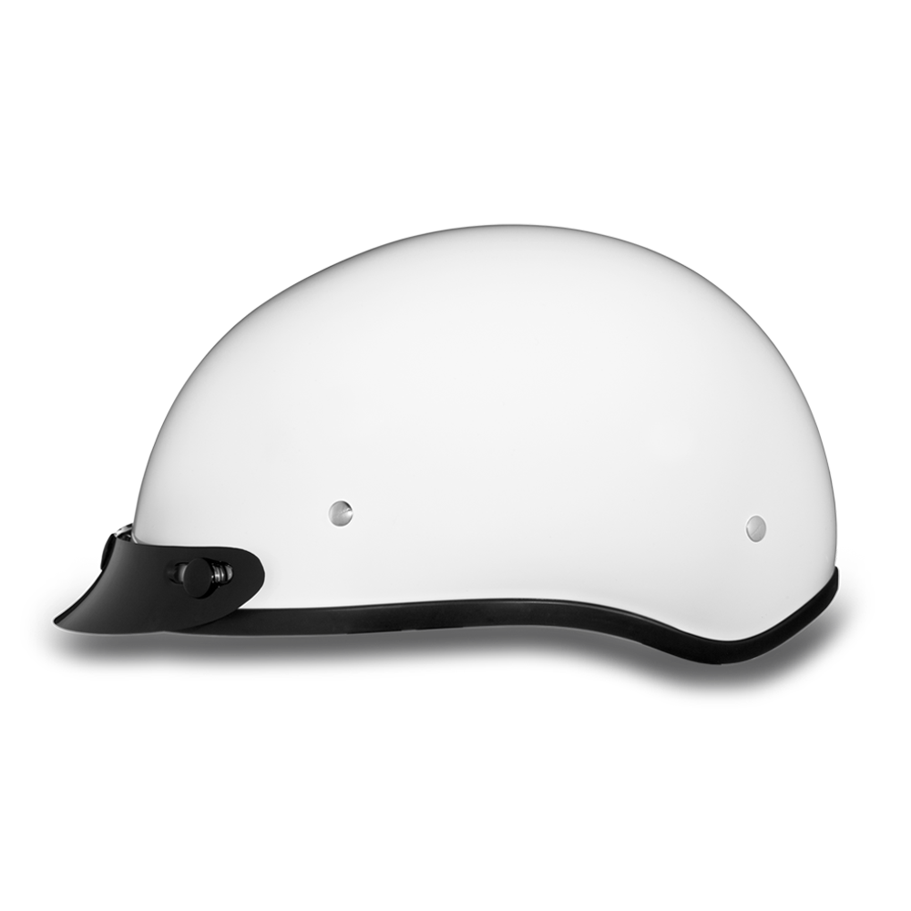 D.O.T. DAYTONA SKULL CAP- HI-GLOSS WHITE – Bikers Gear Online