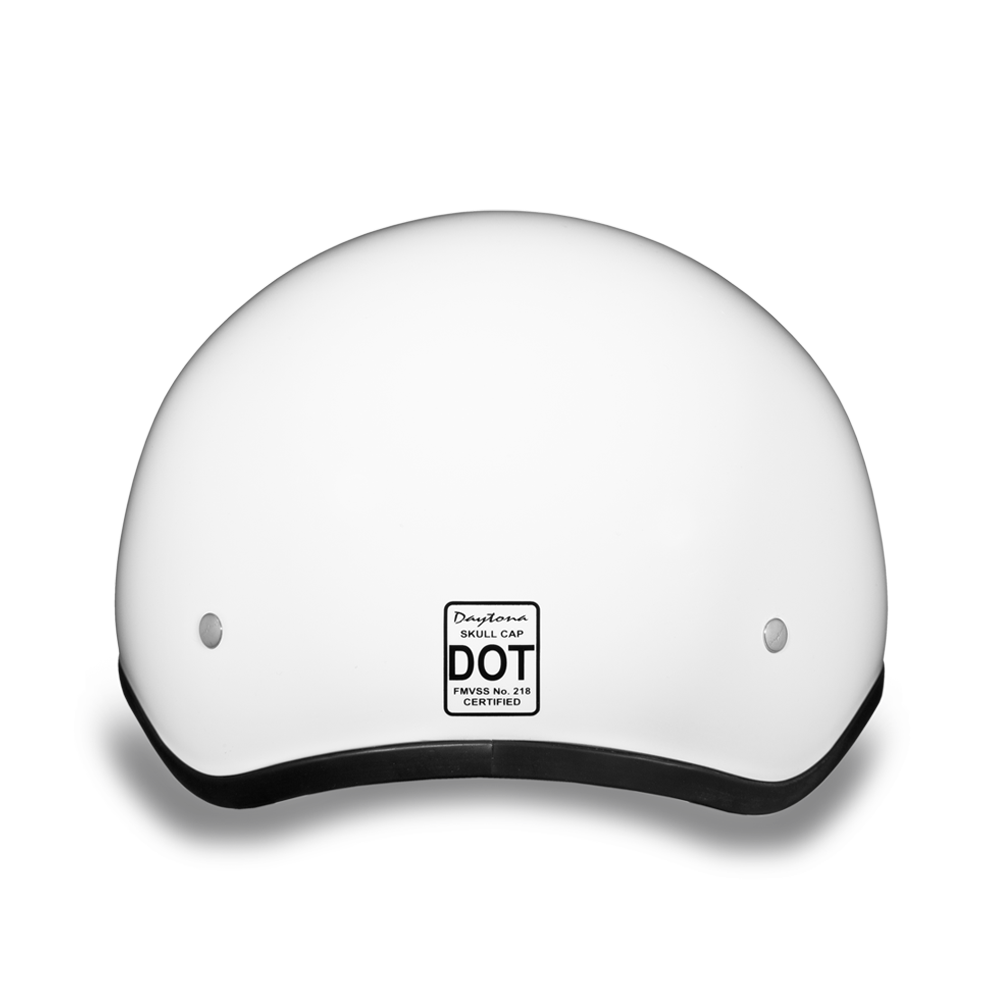 D.O.T. DAYTONA SKULL CAP W/O VISOR- HI-GLOSS WHITE