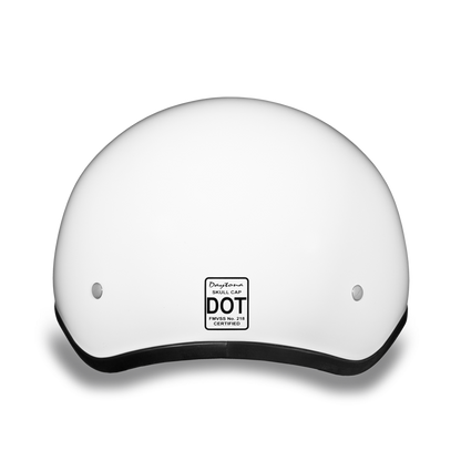 D.O.T. DAYTONA SKULL CAP W/O VISOR- HI-GLOSS WHITE