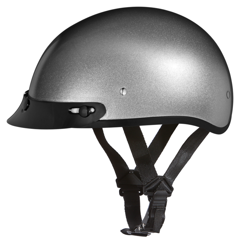 daytona skull cap motorcycle helmets D.O.T. DAYTONA SKULL CAP- SILVER METALLIC – Bikers Gear Online