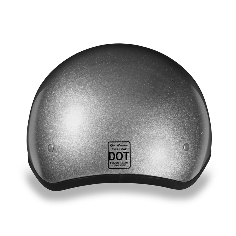 daytona skull cap motorcycle helmet D.O.T. DAYTONA SKULL CAP- SILVER METALLIC – Bikers Gear Online