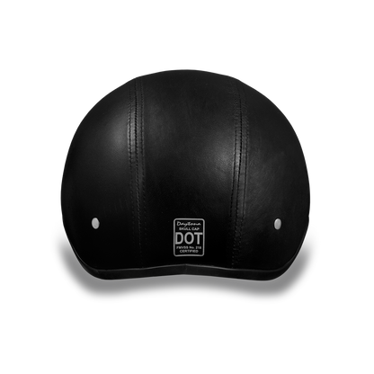 DAYTONA HELMETS D.O.T. DAYTONA SKULL CAP W/O VISOR LEATHER COVERED