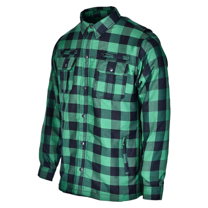 Men's Riding Flannel Shirts W/ Waterproof Zippers & Optional C.E. Armor (Available in 6 colors)
