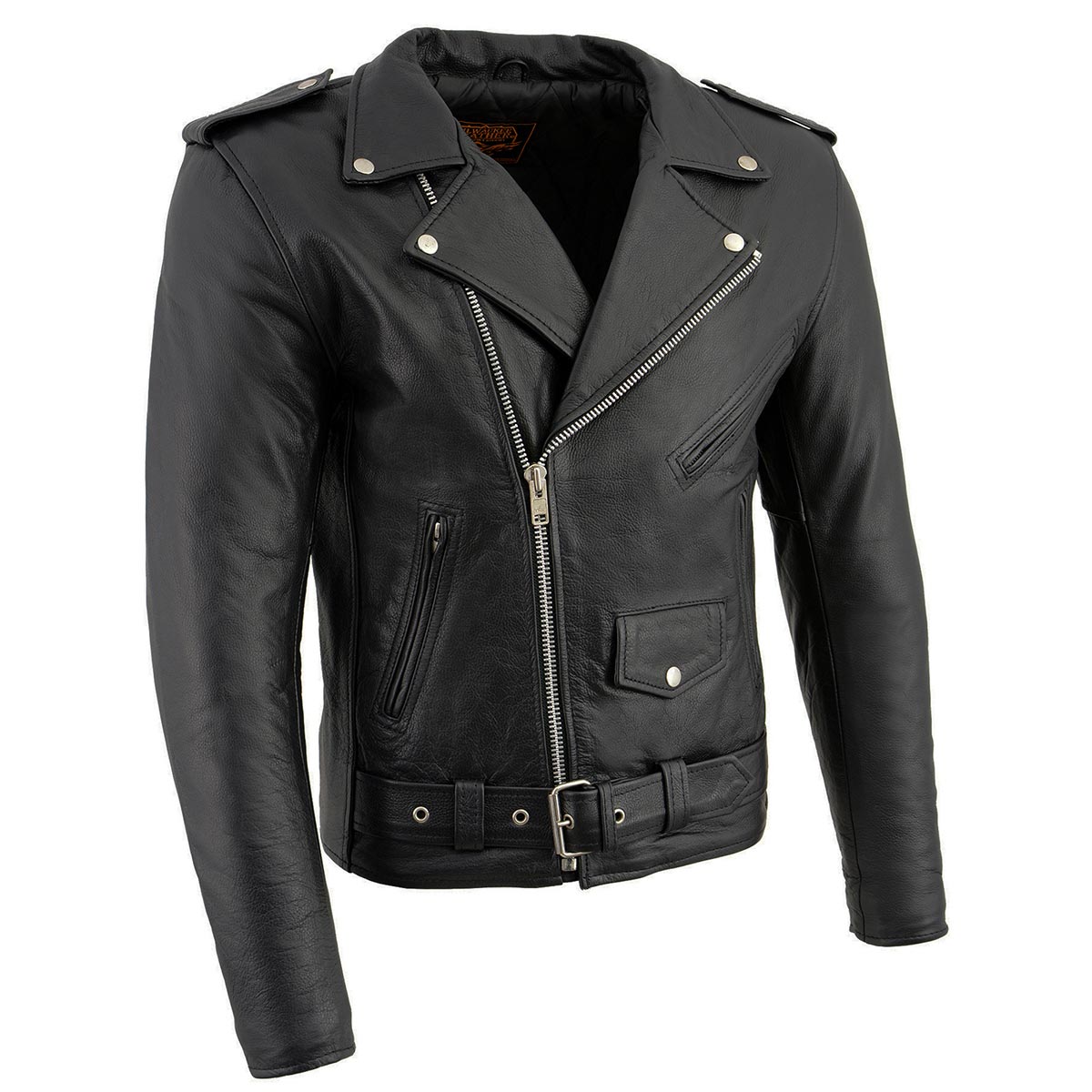 Men's “The Legend” Classic Police Style Black Leather