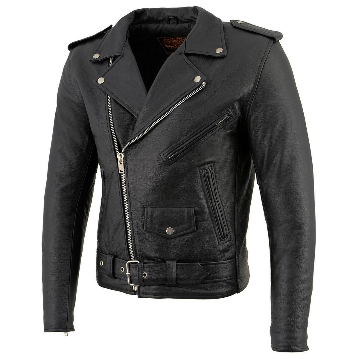 Men's “The Legend” Classic Police Style Black Leather