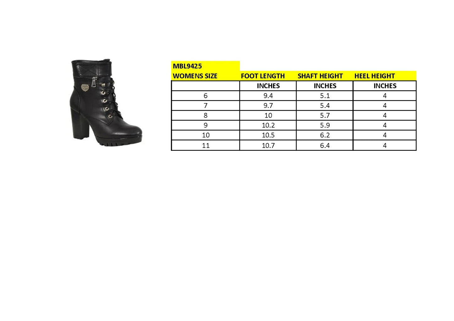 Womens Black Lace-Up Boots with Double Height Option