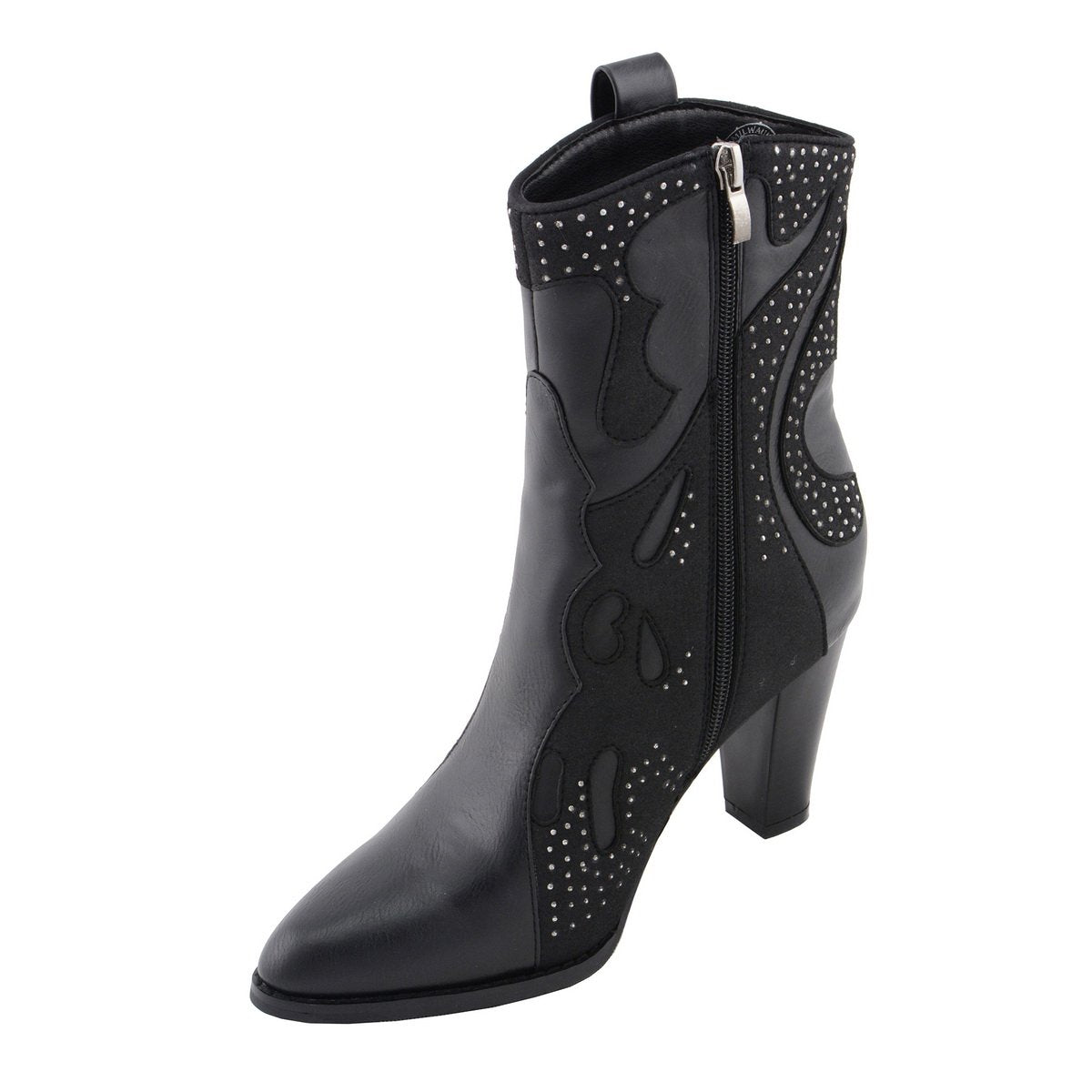 Womens Black Western Style Boots with Studded Bling
